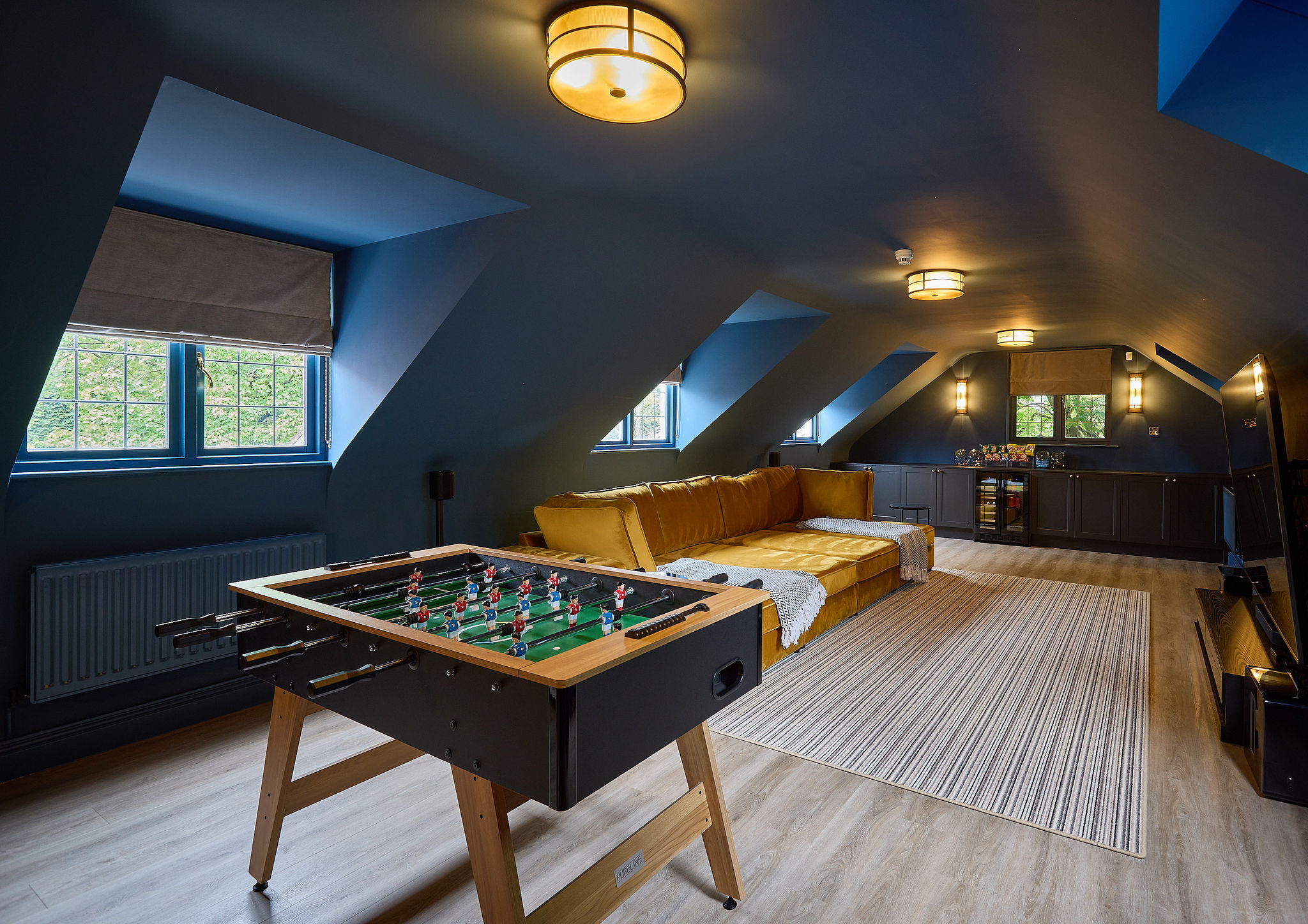 Games & media room interior design by Elmbridge Design, Burwood Park project photo 8