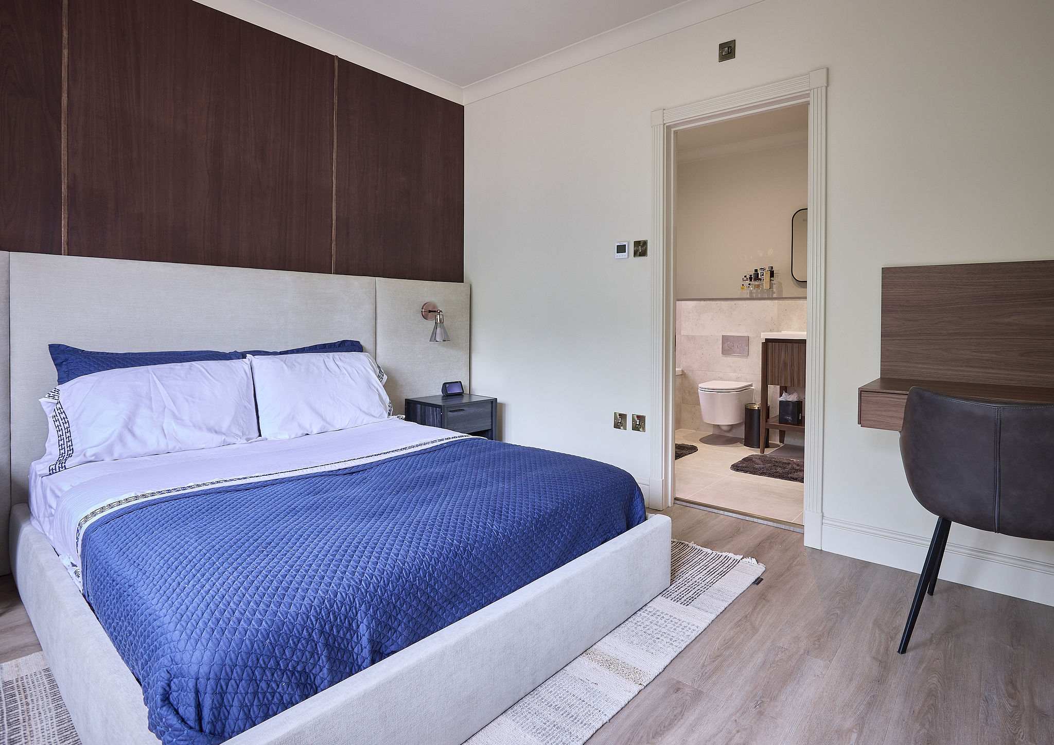 Bedroom interior design by Elmbridge Design, Burwood Park project photo 12