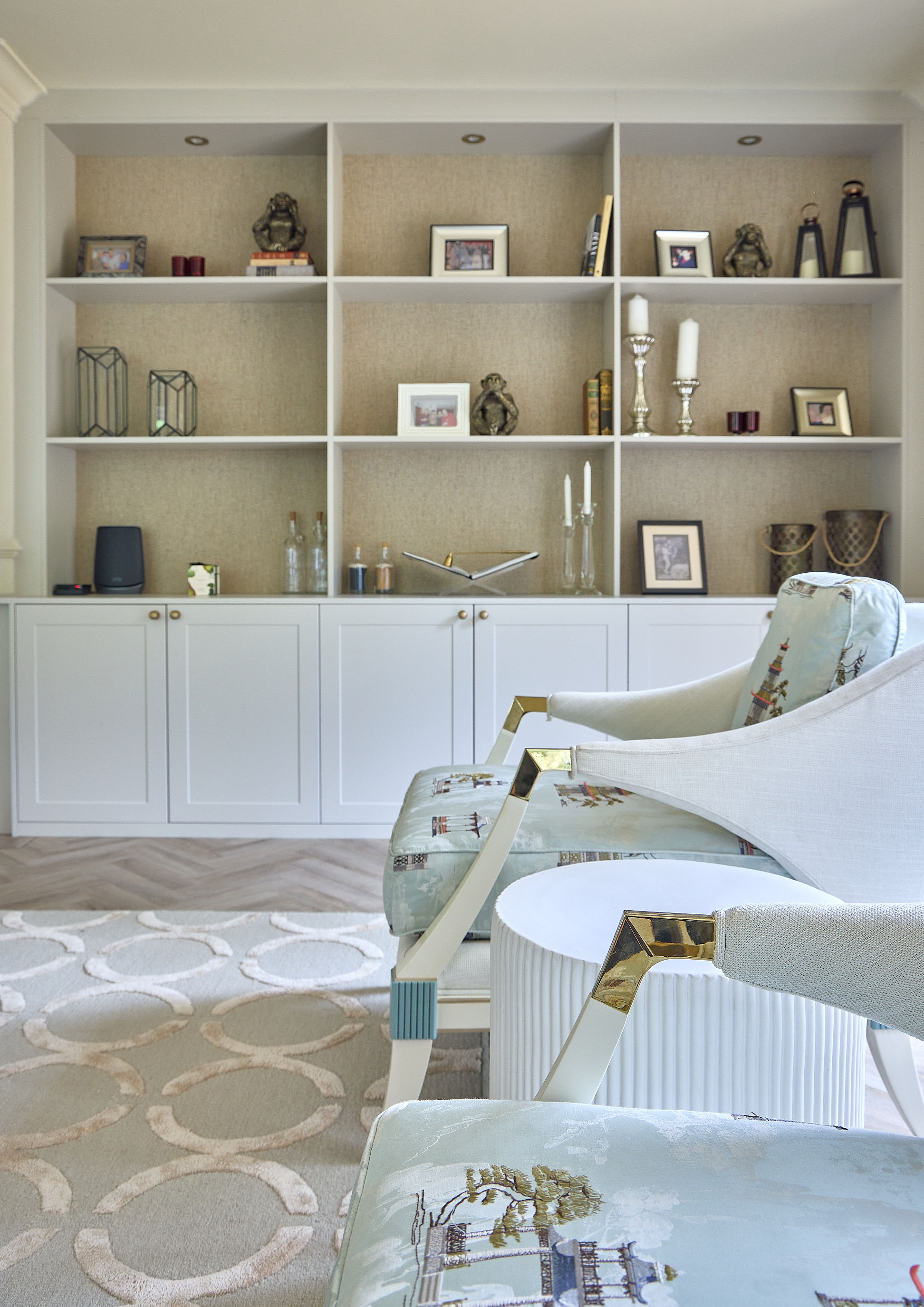Living room interior design by Elmbridge Design, Burwood Park project photo 2